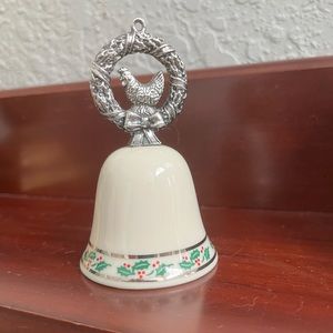 Reed and Barton Porcelain and Silver plate 12 Days of Christmas: French Hen Bell